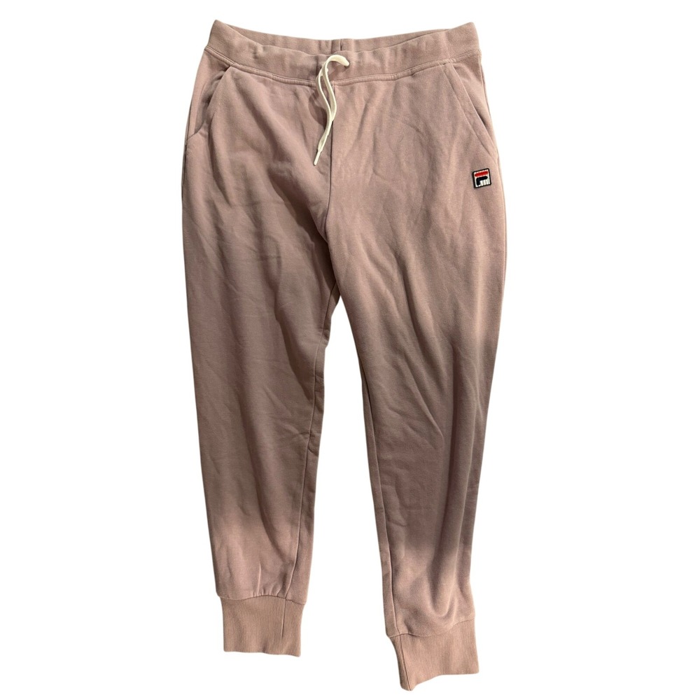 Fila Joggers Womens XL Mauve Pink Sweatpants Fleece Drawstring Athletic Pants